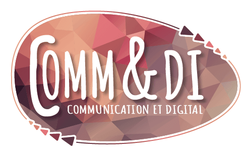 Logo contour blanc Comm&Di - Communication et Digital