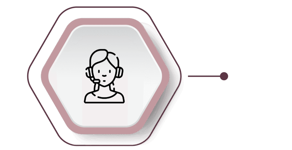 Pictogramme femme avec un casque de téléphone